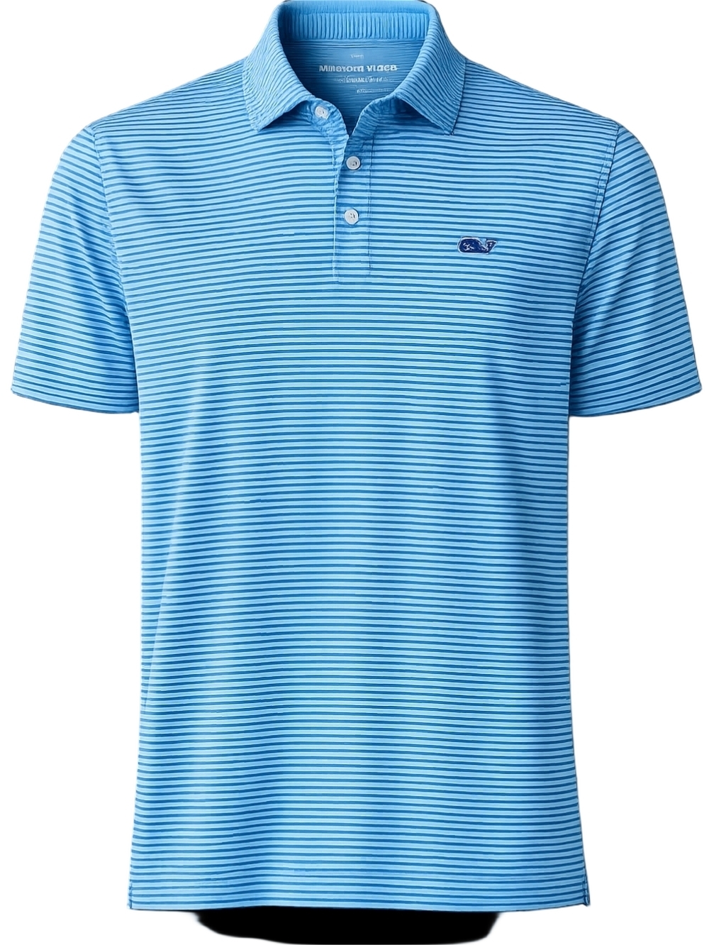 Vineyard Vines Performance Polo XL Blue Striped Moisture Wicking Golf Shirt - Picture 2 of 10